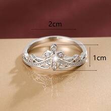 1pc Classic Cross Design Cubic Zirconia Inlaid Women Fashion Ring - Multicolor - View 4