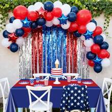 PTECDROTS 4 Pcs Blue And Red Tablecloth Table Runner Waterproof Disposable Rectangle Table Cover For Birthday Graduation Party Red And Blue Party Decorations 130 X 220cm - BlueandRed - View 5