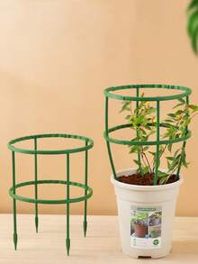 12 piezas Soportes ajustables para plantas, Marcos de soporte redondos para plantas, Estructura resistente para invernadero, Varillas de fijación para flores de interior, Estantes para trepar enredaderas - Fácil montaje, Diseño ahorra espacio, Decoración de jardín, Decoración de primavera - Soporte para plantas - Ver 1