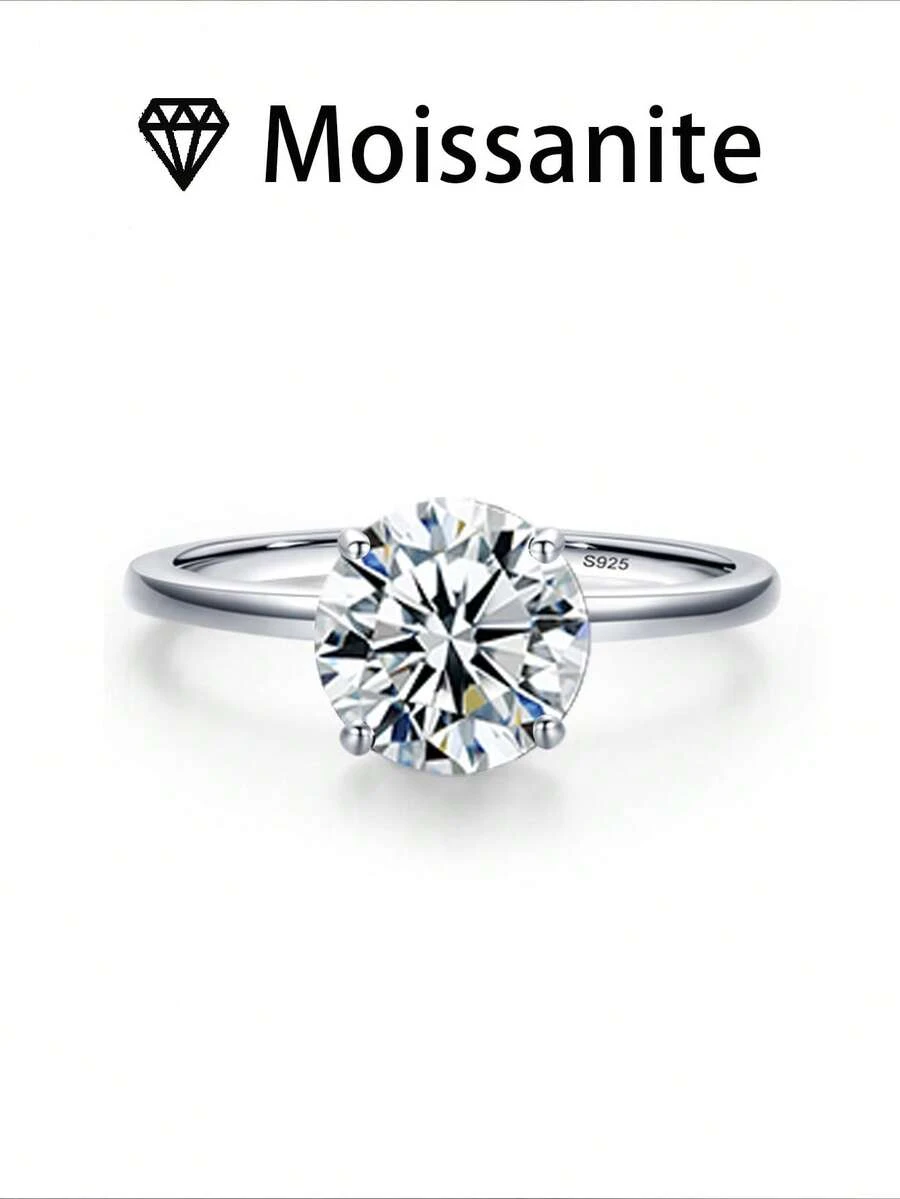 1 chiếc nhẫn cưới nữ, nhẫn kim cương đơn và ngọc trai, bạc sterling 925 2.1g, đá Moissanite 2-3 carat, kiểu dáng Bohemian Palace, quà tặng đính hôn, cưới, kỷ niệm, ngày Valentine, kèm giấy chứng nhận Moissanite và hộp quà sang trọng.