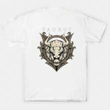 Camiseta de regalo de cumpleaños del signo zodiacal Tauro de abril a mayo, 100% algodón, cuello redondo, manga corta de verano, camiseta casual para hombres, talla S-3XL - Blanco - Ver 1