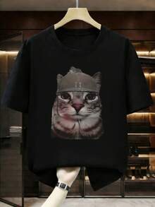 Thousand Yard Stare Funny-Shirt Humor Style Vintage High Quality Shirt Men Women Oversized Casual Street Cotton Black Unisex-Shirt Graphic Tees Couple Outfits Streetwear-Shirt Him/Her - 黑色 - 查看 9