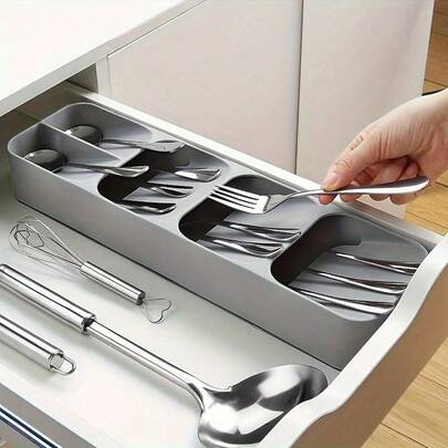Utensil Tray, Multifunctional Knife And Fork Compartment Storage Box, Cutlery Divided Storage Box, Knife And Fork Divider Organizer, For Kitchen Drawer, Counter And Cabinet, Kitchen Organizers And Storage