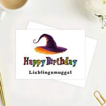 Birthday Card, Magical Card Happy Birthday, Wizard, Birthday Card, Witch Hat, - Multicolor - View 11