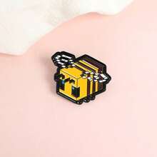 Game Merchandise Accessories Cartoon Pixel Bee Shape Paint Alloy Badge Accessories Brooch Pins Bag Charms - XZ3884 - 查看 2