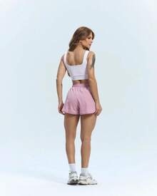 Camila Brand Set Consisting Of Loose-Fitting Double Shorts In Polyamide And Tech Fabric, And A Slim-Fit Fitness Top In Plus Sizes. - 白色 - 查看 5