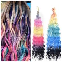 渐变非洲深波浪钩编合成长卷假发 - 彩色 - 查看 3