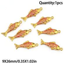 1个不锈钢彩色鱼形单孔吊坠，DIY珠宝制作，手工串珠工艺材料 - diy - 查看 20