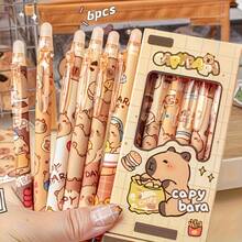Hộp 6 bút bi gel có thể xóa được màu xanh dương dành cho học sinh, thiết kế hoạt hình dễ thương, bút có thể nạp mực và xóa được, màu xanh dương tươi sáng. - Bút xóa Kapi - Xem 3