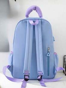 New Back To School Casual Short Trip Backpack, Large Capacity Commute & Business Travel Laptop Bag, Fashion Versatile Backpack Set - Blue - View 4