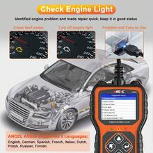 ANCEL AS200 OBD2诊断扫描仪，汽车发动机分析仪，EOBD OBD2汽车诊断工具，OBD 2汽车扫描工具，可读取和清除故障代码，关闭发动机故障灯，适用于12V 16针车辆 - AS200 - 查看 6