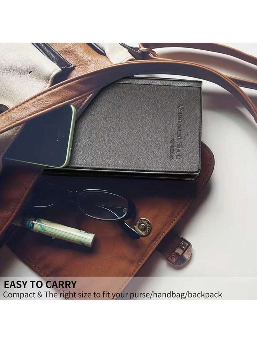 60-150个口袋大容量名片册卡套便携式卡片整理器卡片收纳文件夹办公用品 - 彩色 - 查看 1