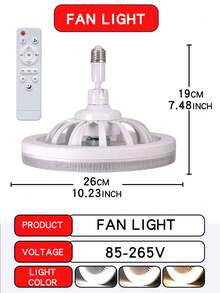 40W Dimmable LED Ceiling Fan Light With Remote Control, 3 Speeds, Adjustable Color Temperature, Easy Recessed Installation - Suitable For Living Room, Bedroom, Office - one-size - View 12