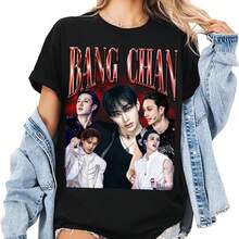 Camiseta gráfica de Stray Kpop con Bang1 Chan1, Camiseta del álbum Stray ATE - Negro - Ver 2