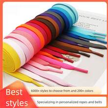 Flat Woven Polyester Shoelaces, 10mm Wide Multicolor Optional, Durable Flat Shoe Strings, Universal Canvas Work Shoes, Ribbon Accessory - X014 Dark Green - View 1