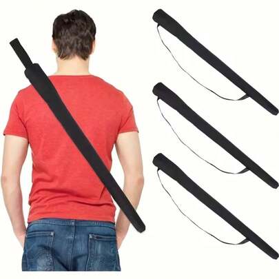 2pcs Black Shoulder Strap Umbrella Bag, Casual Style Umbrella Cover, Suitable For Home And Outdoor Patio, Portable Golf Umbrella Storage Bag