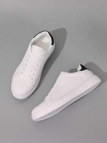 Giày casual unisex, giày nữ dạo phố & giày thể thao nam, giày nam buộc dây đế mềm thoải mái, giày cổ thấp nhẹ nhàng dùng hàng ngày, cỡ 36-45 - Đen và trắng - Xem 4