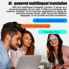 SIMSONLAB 男女通用新款智能眼镜，语音助手，260mAh大容量电池，持久续航，支持通话、实时翻译、音乐控制、智能搜索、精准触控、对话功能、智能操控，生日礼物之选 - 彩色 - 查看 4