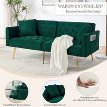 Sofa Bed Mattress - Green + Velvet - View 7