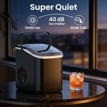 Commercial Ice Maker. It Can Produce 26 Pounds Of Ice Within 24 Hours And Make 9 Ice Cubes In 6 Minutes. It's A Portable Ice Maker With An Automatic Cleaning Function, Suitable For Home, Kitchen And Camping. Its Dimensions Are 11.77 * 11.24 * 8.90 Inches. - US B Type Plug(110-127V) - View 8