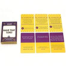 1 pieza "The Song!" Juego de cartas - 50 preguntas y desafíos musicales, juego de trivia musical - Adecuado para noche de juegos en familia, entretenimiento para fiestas después de la cena, trivia y desafíos musicales, cartas púrpuras con detalles dorados, adecuado para noche de juegos y reuniones sociales, sin necesidad de teléfono, cartas de papel, cartulina de alta calidad, juego interactivo, cartas de juego coloridas, juego de cartas clásico - Multicolor - Ver 2