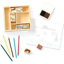 & Doug Set de Sellos y Actividades Establo de Caballos, Juguete de Madera, Artes y Manualidades (10 Sellos, 5 Lápices de Colores, Almohadilla de Tinta de 2 Colores),40992184 - Multicolor - Ver 6