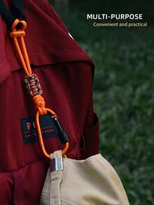 1pc Multi-Functional Outdoor Water Bottle Hanging Rope, With Climbing Buckle, Heavy-Duty Braided Rope, Anti Drop Strap, Hands-Free Hook, Heavy-Duty Aluminum Hook Ring, Creative Outdoor Hook Umbrella Rope, The Best Gift For Lovers, Friends, Family, Teachers, Essential For Outdoor Enthusiasts - Multicolor - View 4