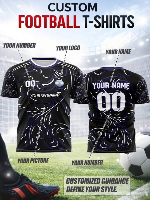 2026 New Argentina National Team Plus Size Men's Soccer Jersey, Customizable With Name, Number, And Logo, Crew Neck, Moisture-Wicking Fabric, Comfortable And Breathable, Suitable For Team Matches, Training, Sports, Casual Wear, Fan Cheering, Holiday Gifts, Fashionable For Spring/Summer Soccer Season