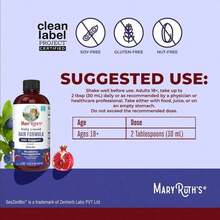 Mary-Ruth's Liquid Multivitamin + Hair Growth - Clinically Tested For Thicker Hair In Women - Improve Facial Wrinkles - Vegan - 15.22 Fl Oz - Hương vị việt quất và lựu - Xem 3