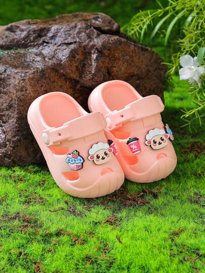 1 Pair Kids' Breathable Hollow Sandals, Boys/Girls Closed Toe Protective Shoes, Indoor/Outdoor Dual-Purpose Design, Spring/Summer