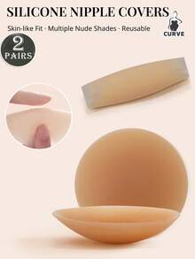 1/2 Pairs Of Reusable Silicone Nipple Covers – Invisible Self-Adhesive Breast Pads, Washable, Suitable For Backless Dresses, Wedding And Party Outfits. - Multicolor - View 20