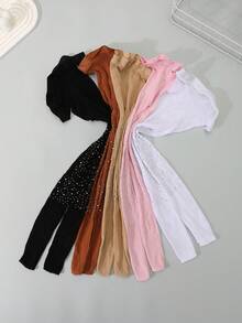 5双装女童镂空水钻渔网袜，薄款，春夏款 - 彩色 - 查看 5