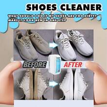 2-In-1 White Shoe Cleaning Tool! No-Wash Foam Cleaner, Removes Yellowing And Stains On Shoe Edges, All-In-One Cleaning Brush Design - White - View 3