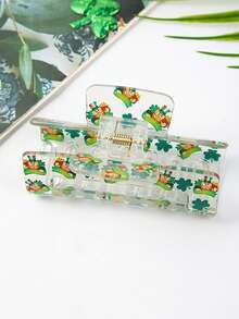 3个三叶草形状PVC发夹，8厘米长方形，绿色 - 彩色 - 查看 11