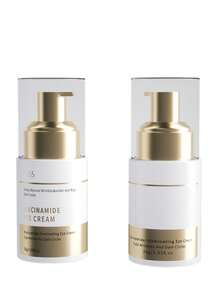 1瓶1.05液体盎司简约设计白色盒装按压式眼霜，减少黑眼圈和皱纹，男女皆宜 - 菸鹼醯胺 - 查看 1