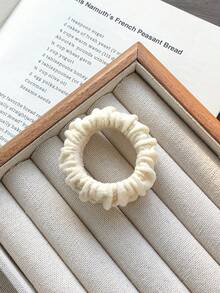 10个暖色调加厚宽褶皱发圈，女士复古休闲日常百搭高马尾和发髻发饰，经久耐用 - 彩色 - 查看 6