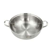 SHIOUCY 304 Stainless Steel Wok 12in Inner Diameter 4.4lbs With Lid Steamer Rack For Home Restaurant Hotel Kitchen Boiling Frying Steaming - Silver - View 12