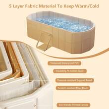 Portable Foldable Bathtub, No Installation Required, For Hot And Ice Baths, Indoor & Outdoor Use, Ideal For Spontaneous Relaxation Moments - 1.2M - View 2