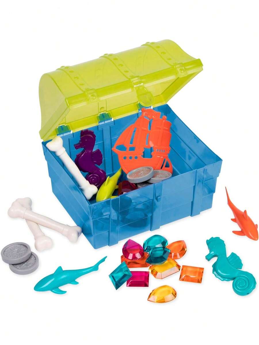 Battat – Juego de Buceo para niños – Juguetes de Agua y Piscina – Cofre del Tesoro Pirata – Juguetes de Playa de Verano – 8 años + – Pirate Diving Set,40992213 - Gris - Ver 1