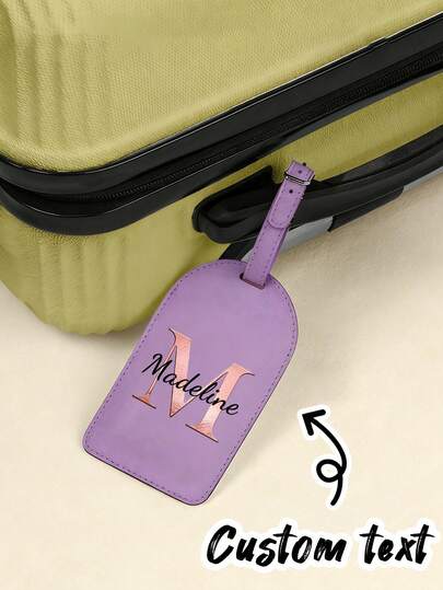Personalized Luggage Tag - Elegant Cursive Custom Name/Letter, PU Material - Wedding, Birthday, Travel Gift - Selectable Letters (A-Z) - Elegant Luggage Identifier Suitable For Suitcase, Bag, Travel Organization - Ideal Bridesmaid Gift, Luggage Accessory, Fashion Accessory, Quality Craftsmanship, Wedding Party