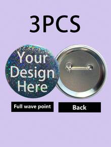 1/3/5/10/30/50/100个，定制徽章，可个性化印刷任何文字、照片或图像，适用于促销、工作、生日、圣诞礼物，定制纪念徽章，个性化纪念徽章，毕业徽章，定制文字生日徽章 - 彩色 - 查看 45