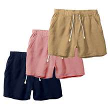 Set Of 3 Premium Linen Shorts For Men - Luxury Beachwear - 彩色 - 查看 1