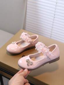 1 đôi giày da nhỏ cho bé gái, giày da nhỏ đa năng phù hợp cho bé tập đi hàng ngày, mùa xuân/hè. - Hồng - Xem 3