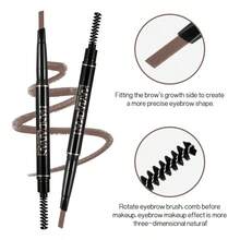 1PC Double-Headed Eyebrow Pencil, Waterproof, Sweat-Proof, Long-Lasting And Non-Fading, One-Line Eyebrow Brush With Eyebrow Cover - A - View 3
