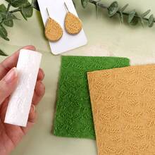 1pc Tropical Rainforest Plant Pattern Polymer Clay Texture Rolling Pin, Polymer Clay Earring Making Rolling Pin - Ideal For Creating Polymer Clay Texture Boards - GL247 - View 8