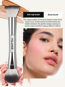 MAANGE 18pcs Makeup Brush Set Includes 13 Double-Ended Brushes + 5 Makeup Sponges, Gift Box, Blush Brush, Powder Brush, Eyeshadow Brush, Concealer Brush, Highlighter Brush, Eyebrow Brush, Lash Brush, Lip Brush, Nose Contour Brush, Travel Makeup Brush Set Gift For Women & Girls,Giveaways,Professional Makeup Brushes,Complete Makeup Set - Multicolor - View 8