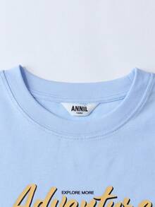 Annil [Pure Cotton Quick-Drying T-Shirt] Boys' Sports Casual T-Shirt, 2026 New Style, Versatile, Breathable, Soft Cotton Base Layer - Ocean Blue - View 4
