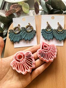 Boho Feather Clay Cutters, Feather Stud Clay Cutters For Jewelry Making, Elegant Feather Shaped Jewelry Making Tool, Polymer Clay Earrings Cutters, DIY Jewelry Making - Feather Clay Cutters - View 2