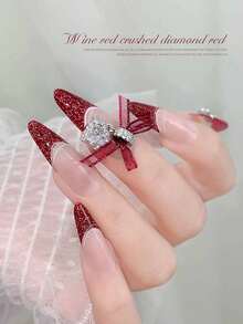 MIANEL 10ml 猫眼凝胶指甲油 2026 冬季畅销款 红色闪粉酒红色水钻凝胶指甲油 适用于脚趾甲 UV灯美甲 蓝色美甲 情人节美甲 美甲礼物 沙龙使用及DIY - 彩色 - 查看 4