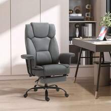 Ergonomic Reclining Office Chair, Folds 150°, With Headrest, Height Adjustable Up To 135 Kg, Grey - Grey - View 2